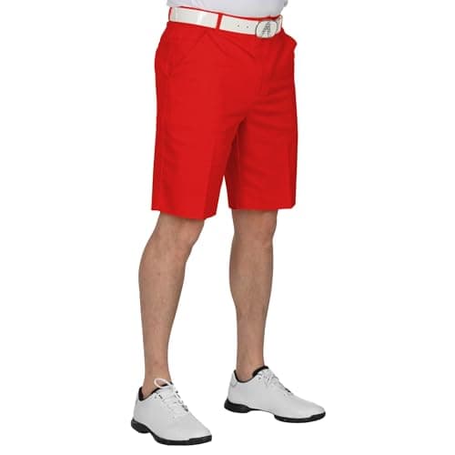 Image of Royal & Awesome Funny Mens Golf Shorts, Red Bright Stretch Cotton, Golf Shorts for Men, Waist 44
