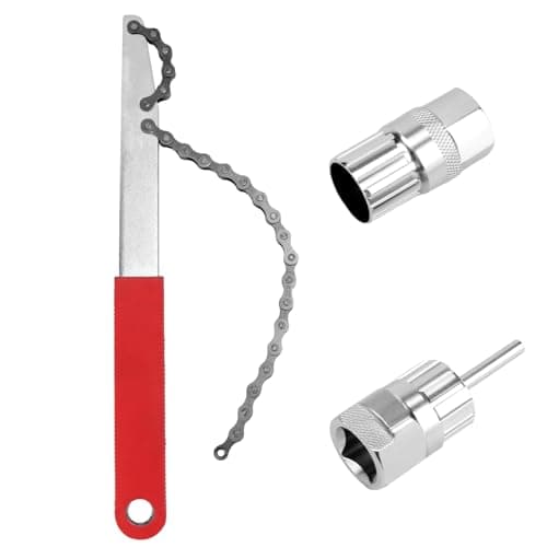 Image of QWORK® Bike Chain Whip Tool Set, Universal Bicycle Cassette Chain Sprocket Removal Tool for 8/9/10 Speed