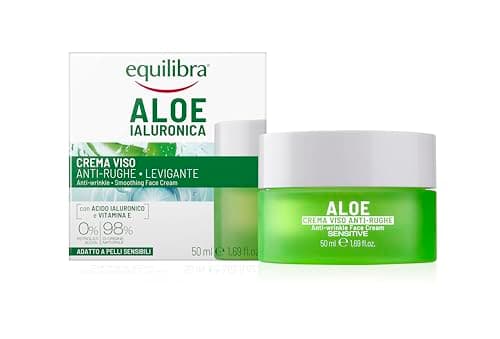Image of Equilibra Viso, Aloe Anti-Rough Face Cream, Filler-Effect Face Cream with Aloe Vera and Aloe 3+, Anti-Wrinkle Cream for Sensitive Skin, Contrasting Temple Senses, Smoothing Action, 50 ml