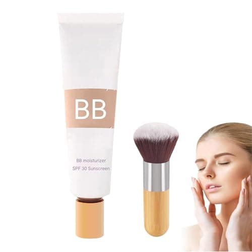 Image of BB Cream Tinted Moisturiser SPF 30 Sunscreen, BB Cream Tinted Moisturiser For Mature Skin With Brush, UVA/UVB Protetion Cream With Broad Spectrum SPF 30, Smooths Your Skin, For Women (Natural)