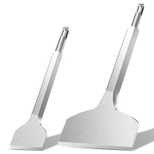 Image of Lytool Tile Chisel SDS-Plus, 2pcs 250x40mm+280x100mm SDS Masonry Concrete Chisel Set, Tile Removal Tool, Tile Grooving Scraping Scaling Chisels