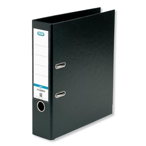 Image of Elba A4 Lever Arch File, 570 Sheet Capacity, 80mm spine, Strongline Plastic on Board, Single, Black
