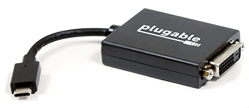 Image of Plugable USB C to DVI Adapter - Connect Your USB-C Laptop to a DVI Display up to 1920x1200 - Compatible with 2017 and later Mac and Windows PCs - Driverless