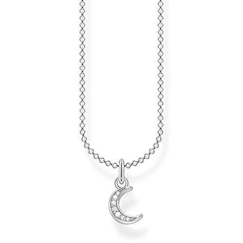Image of Thomas Sabo Necklace moon pavé silver 925 Sterling Silver