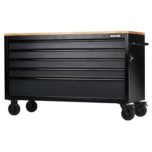 Image of Bunker 28343 5 Drawer Workbench Roller Tool Cabinet, 61", Grey