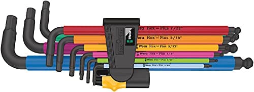 Image of Wera 950/9 Hex-Plus Multicolour Imperial 2 L-Key Set, Imperial, BlackLaser, 9 Pieces, 05022640001