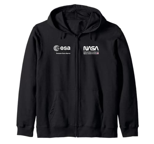 Image of NASA Worm and ESA Logo famous and classic Zip Hoodie