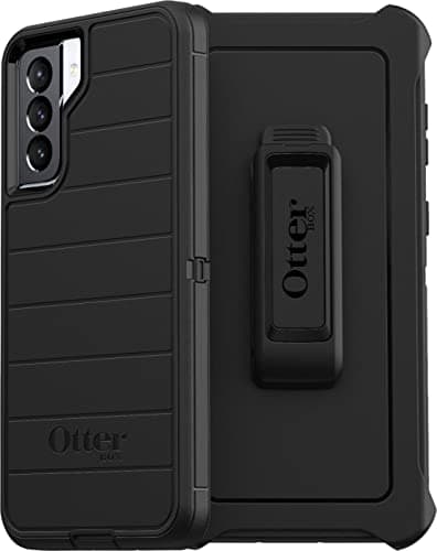 Image of OtterBox Defender Series Rugged Case & Holster for Samsung Galaxy S21 5G (NOT Plus/FE/Ultra) Non-Retail Packaging - Black - with Microbial Defense