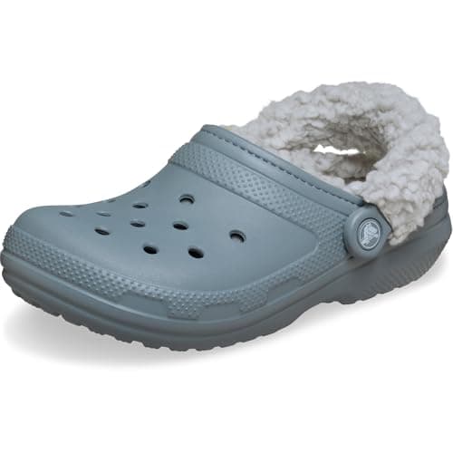 Image of Crocs Unisex Adult, Classic Fleece Lined Clog, Concrete, 9 UK Men/ 10 UK Women