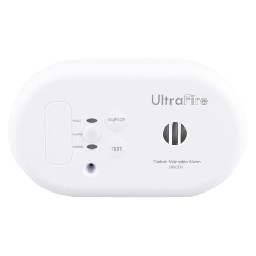 Image of UltraFire UBCO1 Battery Powered Travel Carbon Monoxide Alarm and Detector | For Homes, Caravans, Boats | Replaceable AAA Batteries and 10 Year Warranty | Certified to BS EN 50291-1 and 50291-2