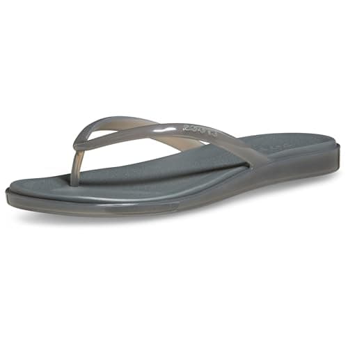 Image of Crocs Women,Miami Jelly Round Toe Flip, Carbon Jelly, 6 UK Women