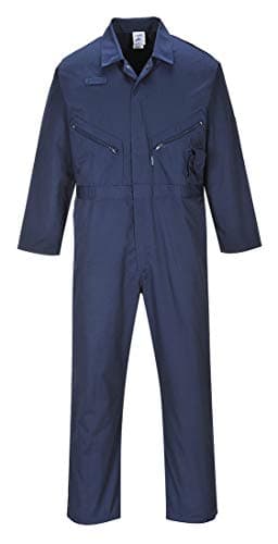 Image of Portwest C813 Liverpool Work Overalls Mens Boiler Suit Polycotton Coveralls Protective Painters Overalls 8 Pocket Action Back Workwear for Mechanics Construction, Regular, Navy, 6XL