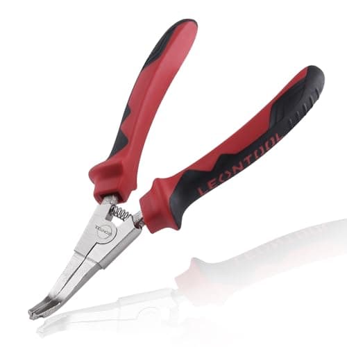 Image of LEONTOOL 8 Inches Lock Ring Pliers Flat Snap Ring Pliers Bent Nose Reverse Pliers with Hole Special Circlip Pliers Retaining Ring Pliers C-Clip Pliers Spreader Pliers for Transmission Transfer Cases