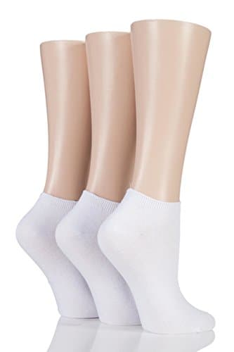 Image of SockShop Ladies Bamboo Trainer Liners Pack of 3 (White, 4-8)