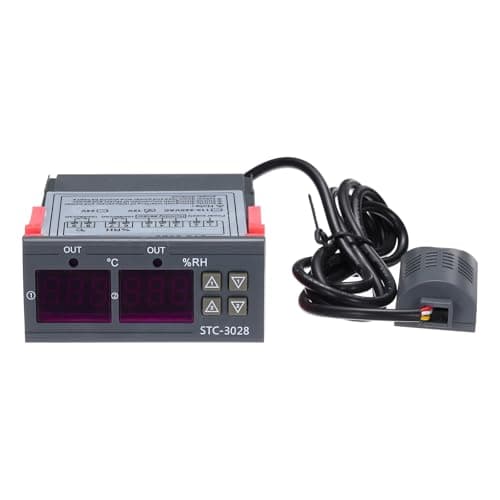 Image of sourcing map STC-3028 10A DC 12V Digital LED Temperature Controller Intelligent Digital Display Temperature and Humidity Controller for Fridge Greenhouse