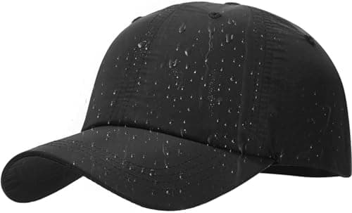 Image of Malaxlx Black Waterproof Baseball Cap for Men Women Breathable UPF50+ Sport Outdoor Caps Quick Dry Adjustable Rain Hat