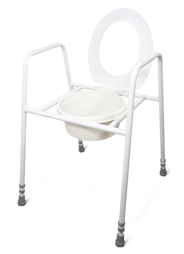 Image of Aidapt Toilet Safety Frame with Seat.Lightweight Aluminium,Clip On/Off Seat,6 Height Settings,Delivered Assembled,Easy Adjustment,Non-Slip Feet,Aid for Elderly,Mobility,Commode,Toilet Surround Safety