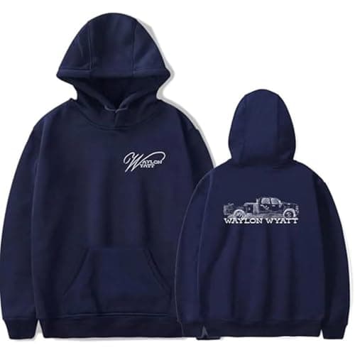 Image of GEPLUM Waylon Wyatt Merch Hoodie Hip Hop Fashion Long Sleeve Top Men Women Sweatshirt Streetwear Pullover Hoodie XXS-4XL-Navy blue||x_s