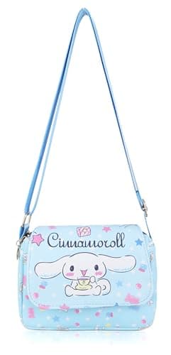 Image of Roffatide Anime Cartoon Mini Messenger Bag Crossbody Bag Kawaii Lolita JK Girls Shoulder Bag Flap Synthetic Leather Satchel Blue