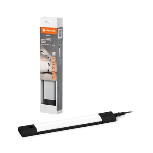 Image of LEDVANCE Linear Edge Sensor high-Voltage Under-Cabinet luminaire with IR Sensor, 30 cm, 4 W, 290 lm, 3,000/4,000/6,500, Warm White/Cold White/Daylight, CCT dimmable, Black Aluminium, IP20