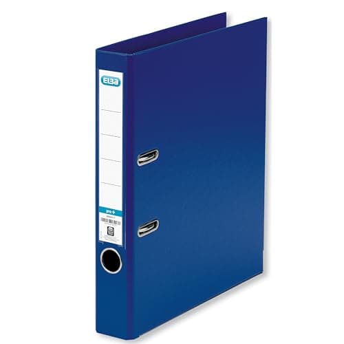 Image of Elba A4 Slim Lever Arch File, 50mm Spine, 400 Sheet Capacity, Strongline Plastic on Board, Durable Filing Folder - Blue