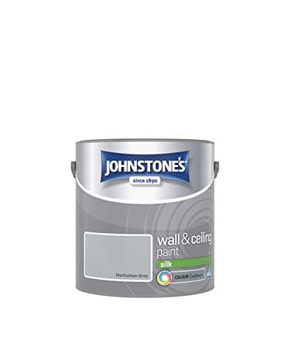 Image of Johnstone's - Wall & Ceiling Paint - Manhattan Grey - Silk Finish - Emulsion Paint - Fantastic Coverage - Easy to Apply - Dry in 1-2 Hours - 12m2 Coverage per Litre - 2.5L