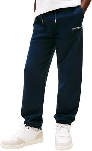 Image of Tommy Hilfiger Unisex MINI Corp Sweatpants KS0KS00662 Sweatpants, Blue (Dark Night Navy), 10 Years