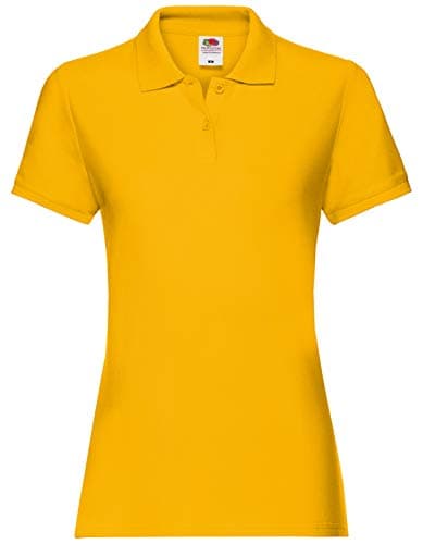 Image of Fruit of the Loom Women's Polo Shirt Short-Sleeve, Womens Men, Sunflower, Medium