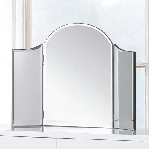 Image of Julian Bowen Canto Curved Dressing Table Mirror - Clear Bevelled Mirrors