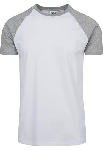 Image of Urban Classics Men's Raglan Contrast Tee T-Shirt, White/Grey, L