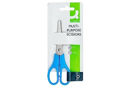Image of Q-Connect Ergonomic All Purpose Scissors 130mm Stainless Steel Blades Red or Blue Handle