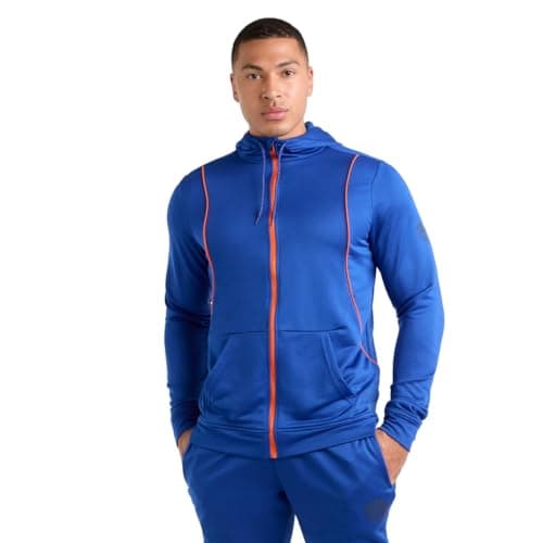 Image of Umbro Mens Pro Training Fleece Hoodie Deep Surf/Orange S