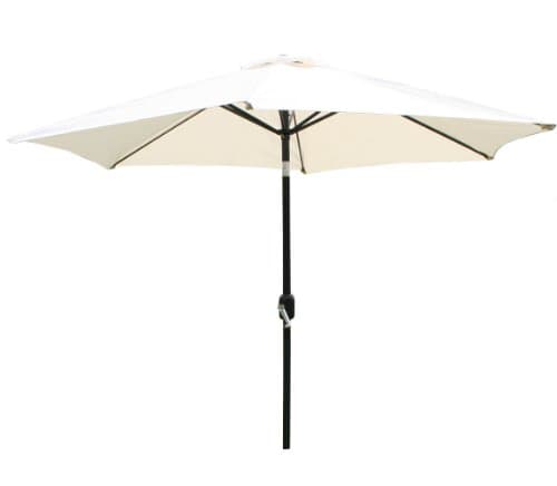 Image of CHARLES BENTLEY Outdoor, Garden, Metal, Patio, Large Umbrella Parasol With Crank & Tilt, 38mm Pole, Cream, Waterproof, Sunshade, Free Standing, Tilt Function, Crank Winding System, Steel (235.5x270cm)