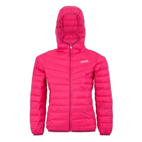 Image of Regatta Kids' Hooded Hillpack III Jacket with premium recycled synthetic down insulation, perfect for walking, outdoor activities & everyday use
