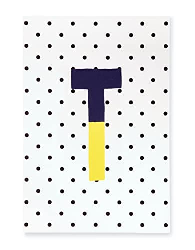 Image of Kate Spade New York Initial Notepad, Paper Pad with 100 Blank Sheets, 7" x 4.75" Small Writing Pad for Desktop Notes, T (Yellow)