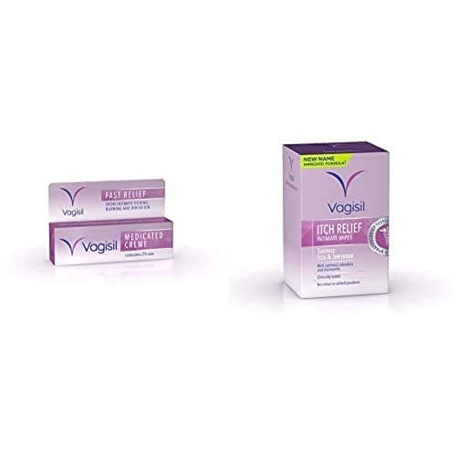 Image of Vagisil Medicated Cream Fast Relief from Itching and Irritation 30g & Vagisil Soothing Oatmeal Intimate Wipes for Burning & Irritation 12 Wipes