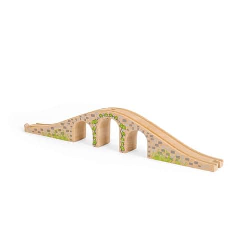 Image of Bigjigs Rail Three Arch Bridge, Wooden Toys For 3 4 5 Year Olds