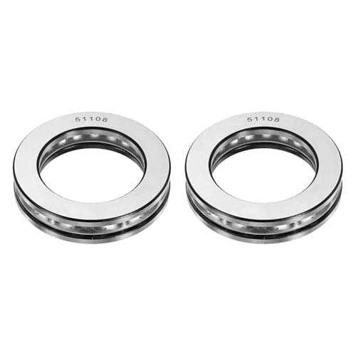Image of sourcing map 2Pcs Thrust Ball Bearings, 40mm Bore 60mm OD 13mm Thick 51108 Single Row Roller, Chrome Steel Axial Ball Bearing, ABEC5