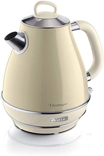 Image of Ariete Retro Style Cordless Jug Kettle, Cool to Touch Exterior and Removable Filter, Water Indicator at Eye Level, Vintage Design, 2000 W, 1.7 litres, Beige