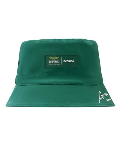 Image of Aston Martin F1 Team - Fernando Alonso Special Edition - Logo Signature Bucket Hat - Green - Unisex - Strech Fit