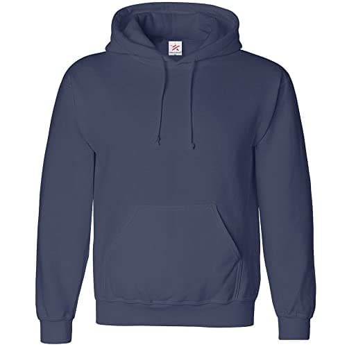 Image of LARGE Navy classic plain pullover hoodie unsex and these are ideal for mens and ladies hooded sweatshirt