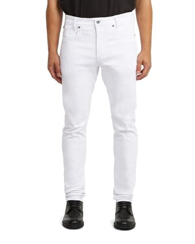 Image of G-STAR Men's D-STAQ 3D Slim Jeans, Colour White, Size: Waist 29, Inseam 34
