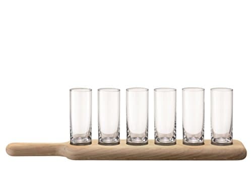 Image of LSA International PX01 Paddle Vodka Set & Oak Paddle L40cm Clear *