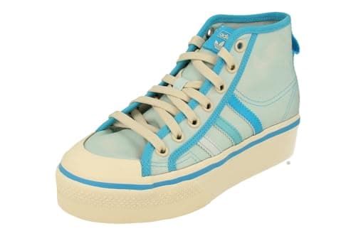 Image of adidas Originals Nizza Platform Mid Womens Trainers Sneakers (UK 8 US 9.5 EU 42, Blue White GX4604)