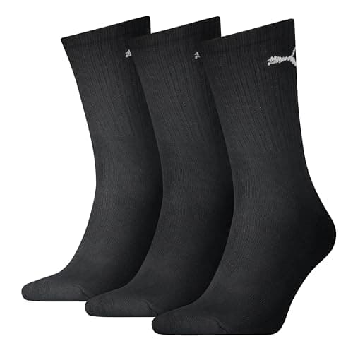 Image of PUMA Unisex Sport Crew Socks (3 Pair Pack) Black, UK 6-8