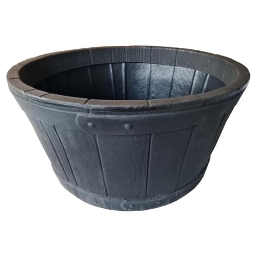 Image of Sankey from Strata GN653 49cm Oakwood Barrel Planter, 49x49x24.5 cm