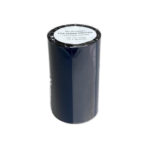 Image of 12 Rolls Wolfbarco 4.33" x 984' (110mm x 300m) Black Premium Resin-Enhanced Wax Thermal Transfer Ribbon Compatible with Zebra,TEC, INTERMEC,Citizen,TSC,GODEX,ARGOX Printers