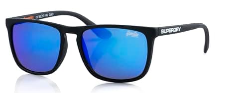 Image of Superdry Shockwave 187 rubberised black/blue mirrored lenses