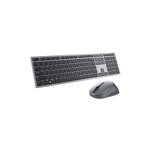 Image of Dell KM7321W Premier Multi-Device Wireless Keyboard and Mouse, UK (QWERTY), 2.4GHz, Bluetooth 5.0, 128-bit AES Encryption, 4000 dpi, Compatible with Windows, Mac, Linux, Chrome and Android, (Grey)