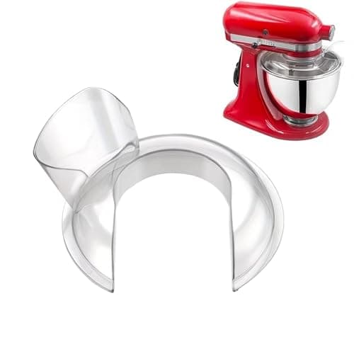 Image of RJP Pouring Shield Compatible with KitchenAid Stand Mixers | Splash Guard for 4.5–5 Quart / 4.3–4.8L Bowls | Dishwasher Safe Mixer Shield with Ingredient Chute & Cleaning Brush | Replacement Mixer Acc